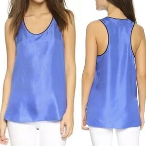 Rag & Bone Blue Silk Racerback Tank Teddy Polka Dot Cornflower Blue Size Medium​